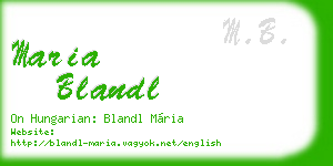 maria blandl business card