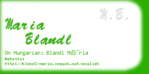 maria blandl business card